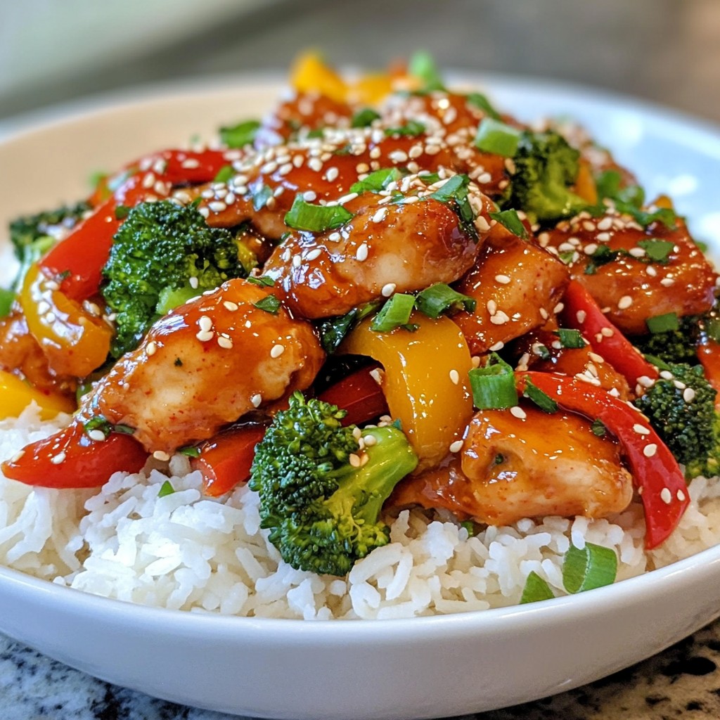 Sriracha Honey Chicken Stir Fry schnell und lecker