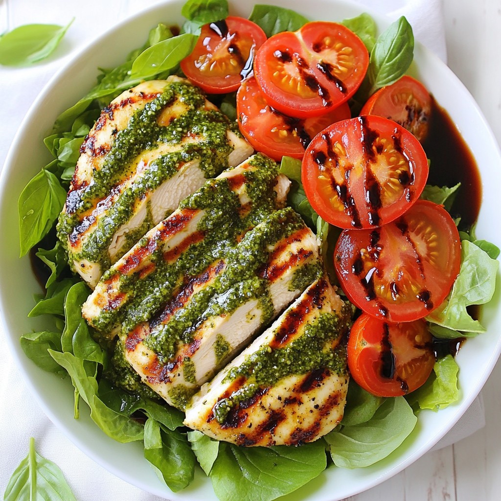 Pesto Chicken Caprese Salad leicht und lecker zubereiten