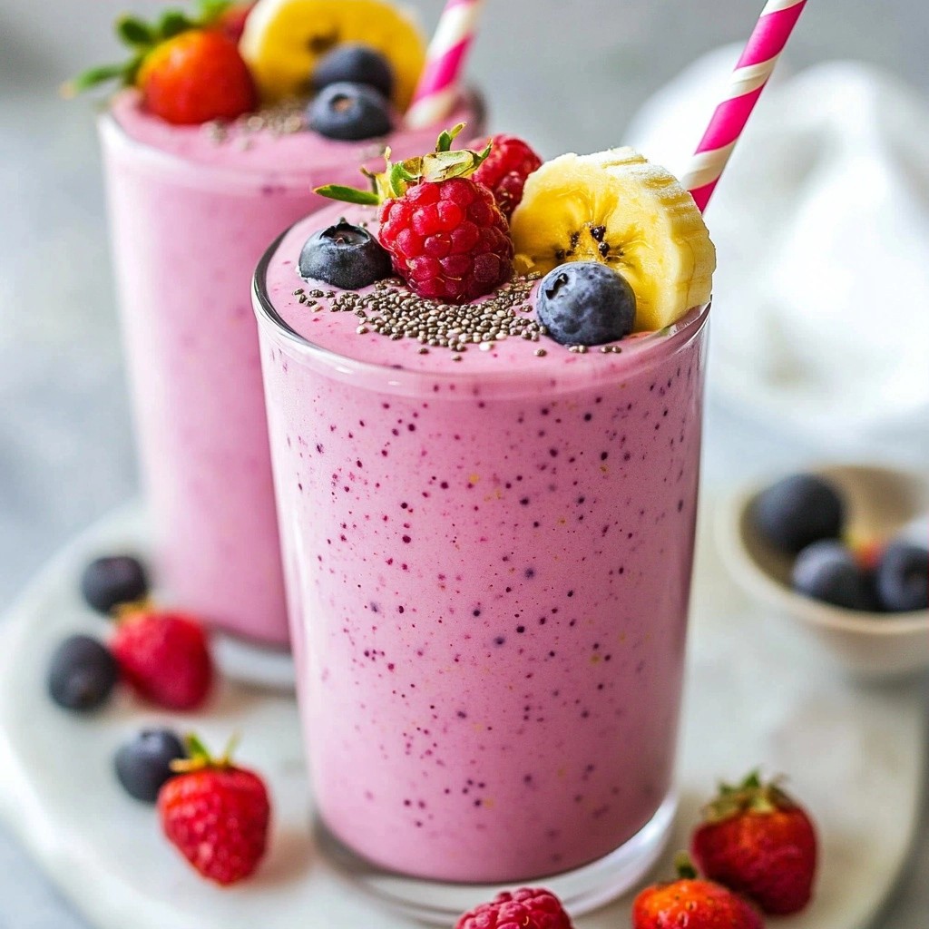 Creamy Healthy Coconut Berry Smoothie Rezept