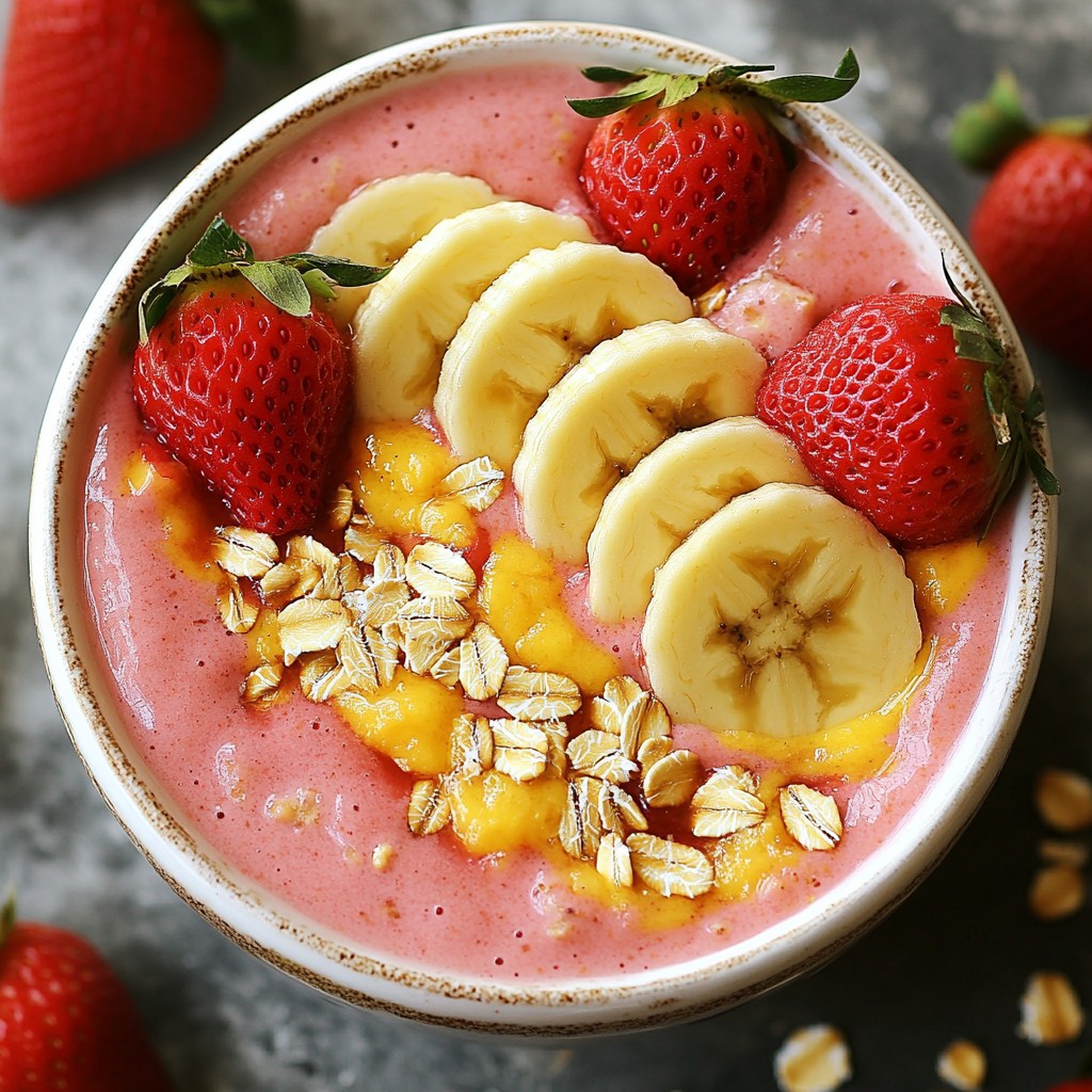 Strawberry Banana Oat Smoothie Einfach und Gesund