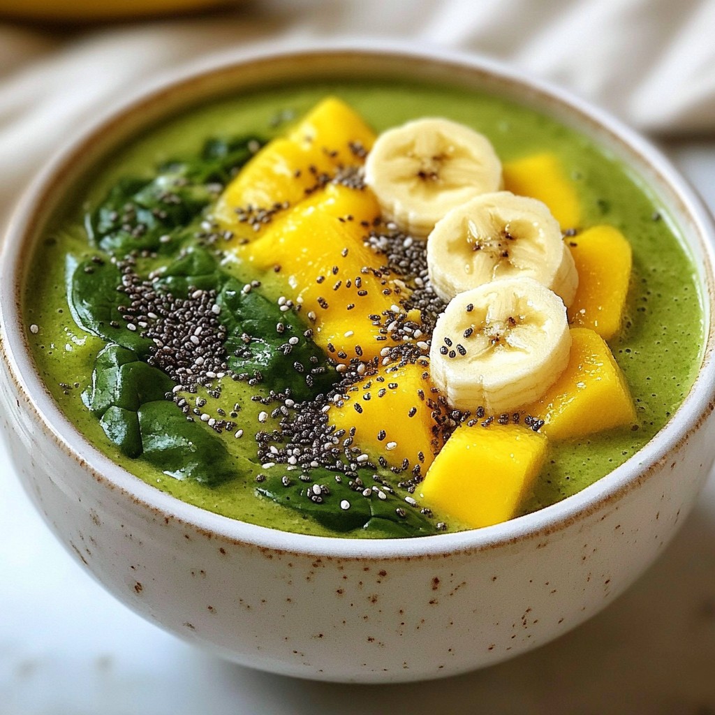 Erfrischender Mango Spinat Smoothie Leicht und Gesund
