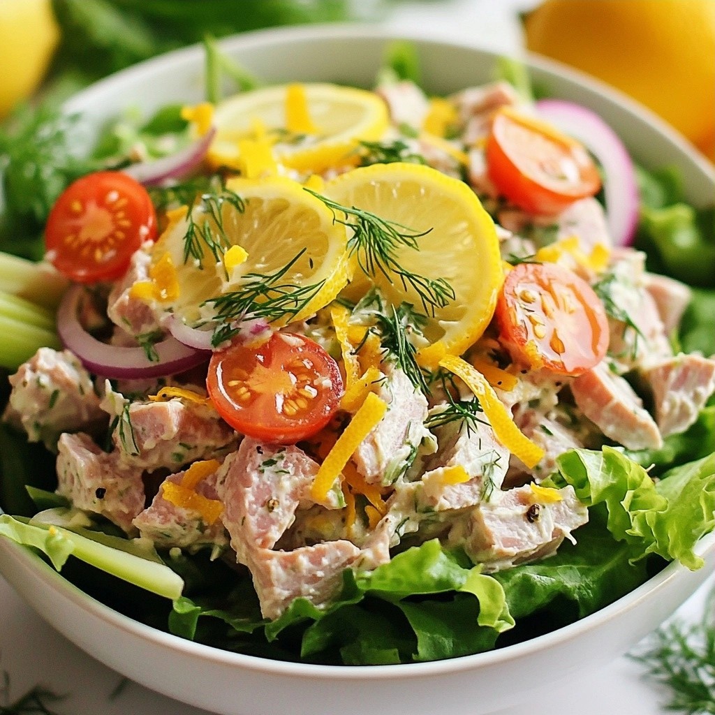 Tangy healthy Lemon Dill Tuna Salad für frischen Genuss