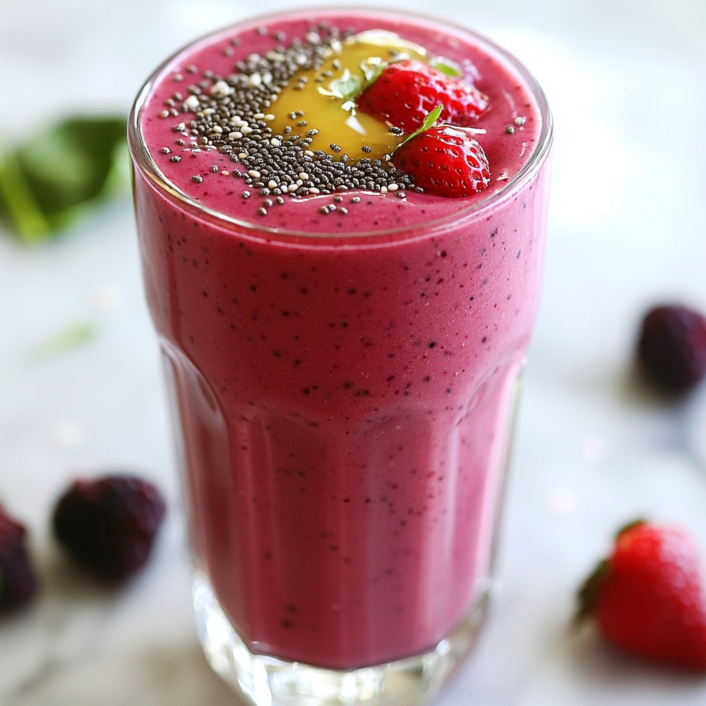 Light Berry und Spinach Protein Smoothie Rezept