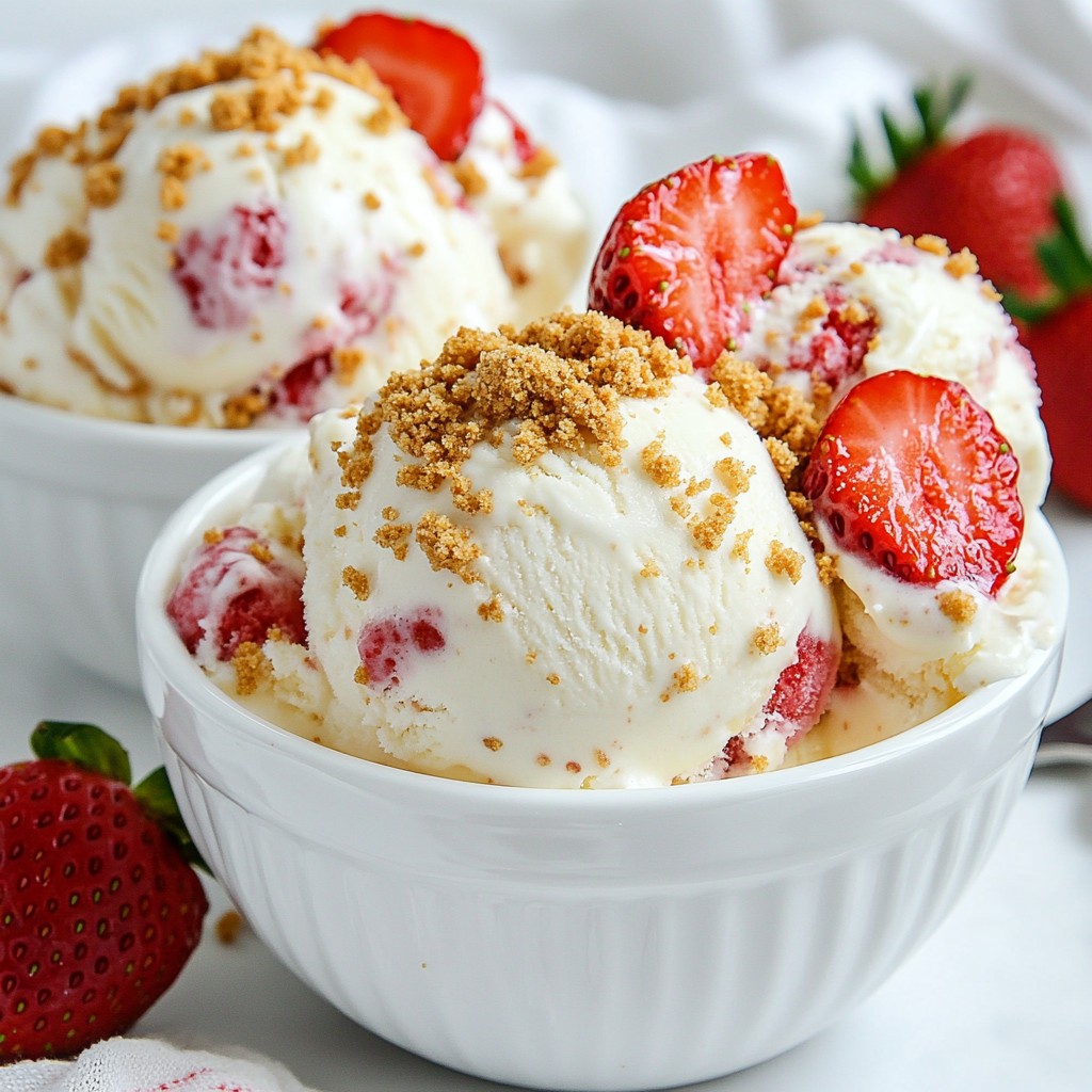 Erdbeer-Käsekuchen-Eiscreme Cremig und Lecker Rezept
