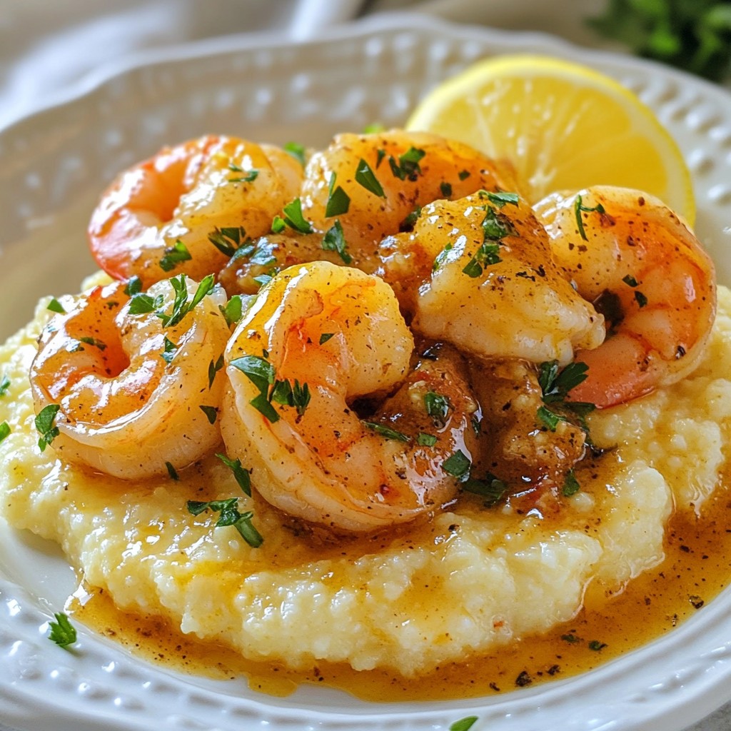 Knoblauchbutter Garnelen & Grieß Köstliches Rezept