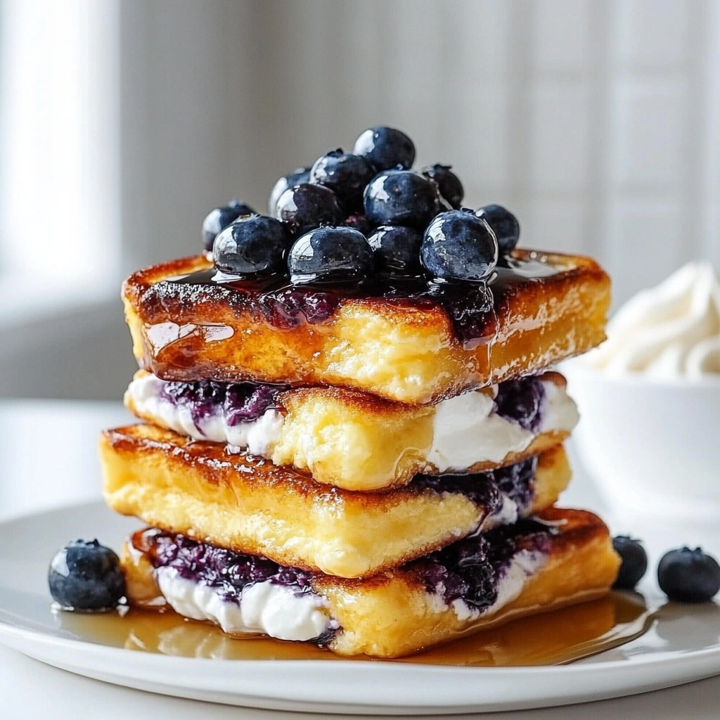 Blaubeer-Käsekuchen-Toast köstlich und einfach zubereitet