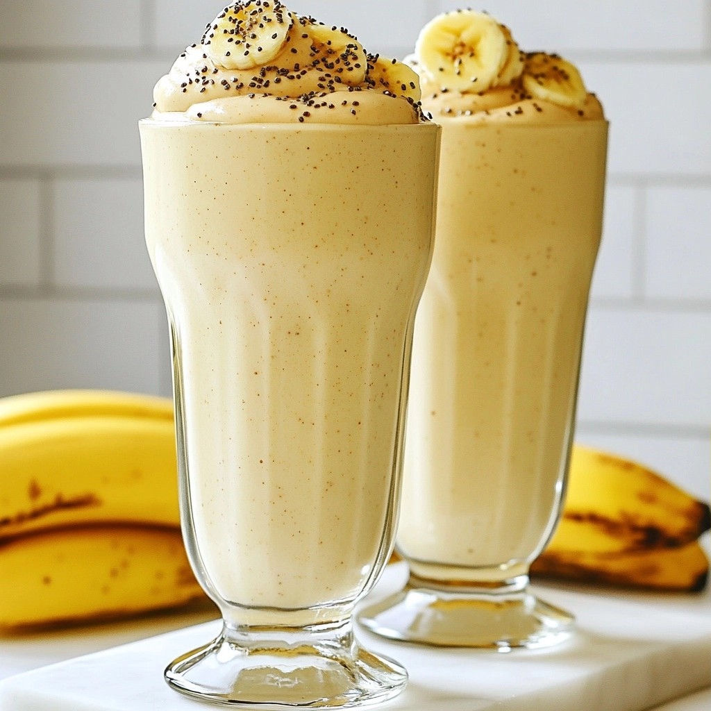 Creamy gesunde Peanut Butter Banana Smoothie Rezept