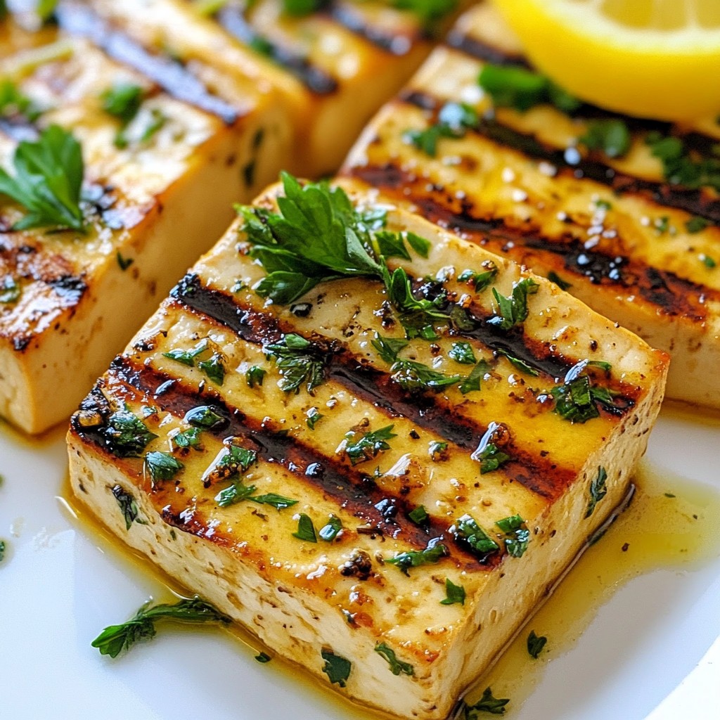 Savory Clean Eating Gegrillte Tofu-Steaks Rezept