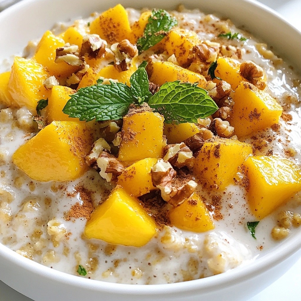 Warm gesunde Ingwer-Pfirsich-Haferflocken Rezept