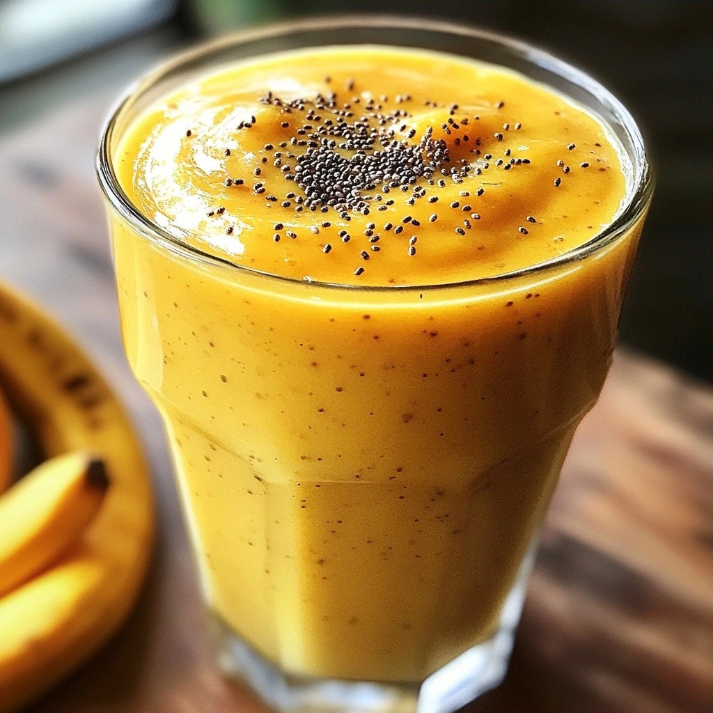 Erfrischender gesunder Orange-Banana Smoothie Genuss