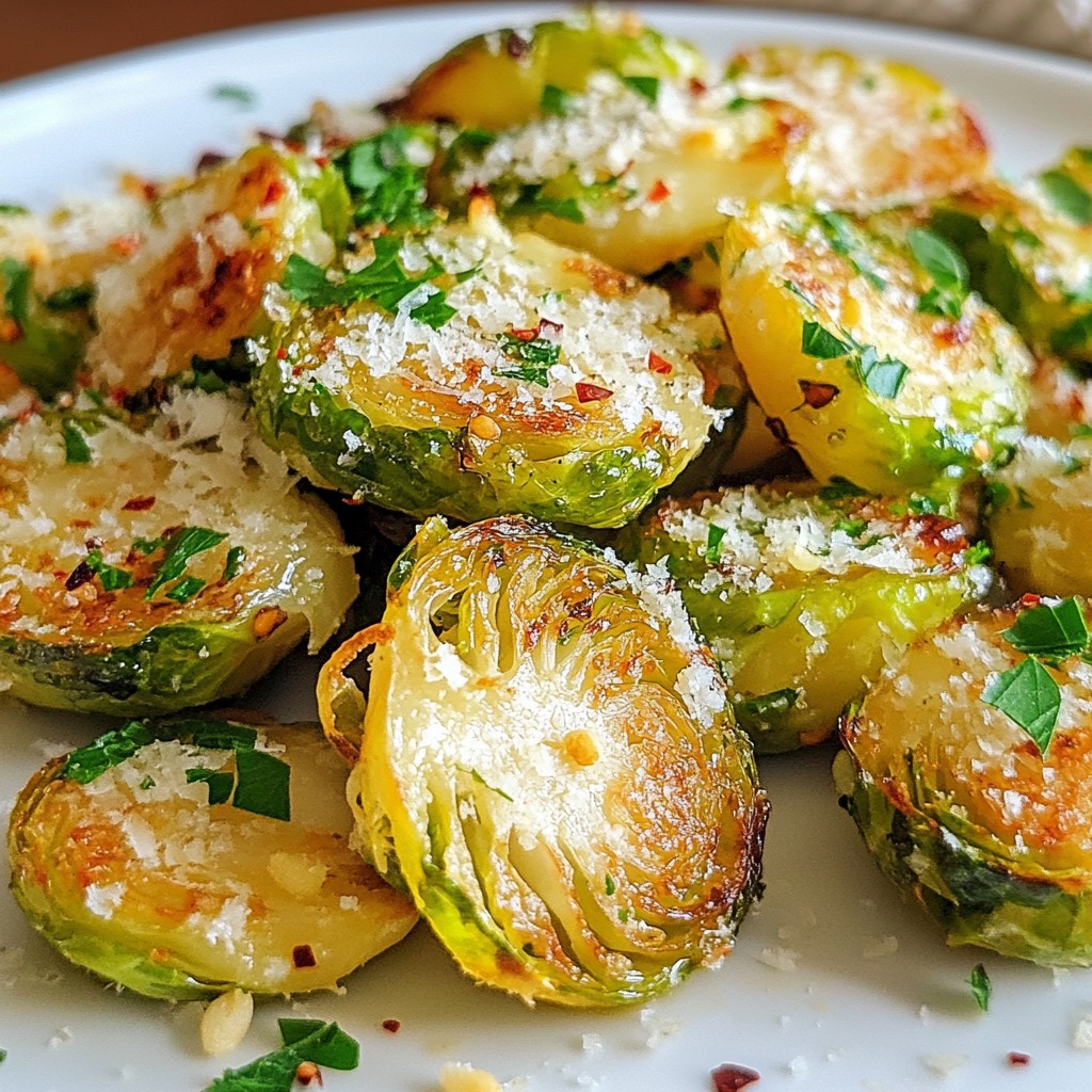 Knoblauch Parmesan Rosenkohl Chips Köstlicher Snack