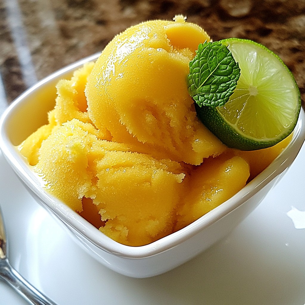 Mango Lime Sorbet fruchtig und erfrischend genießen