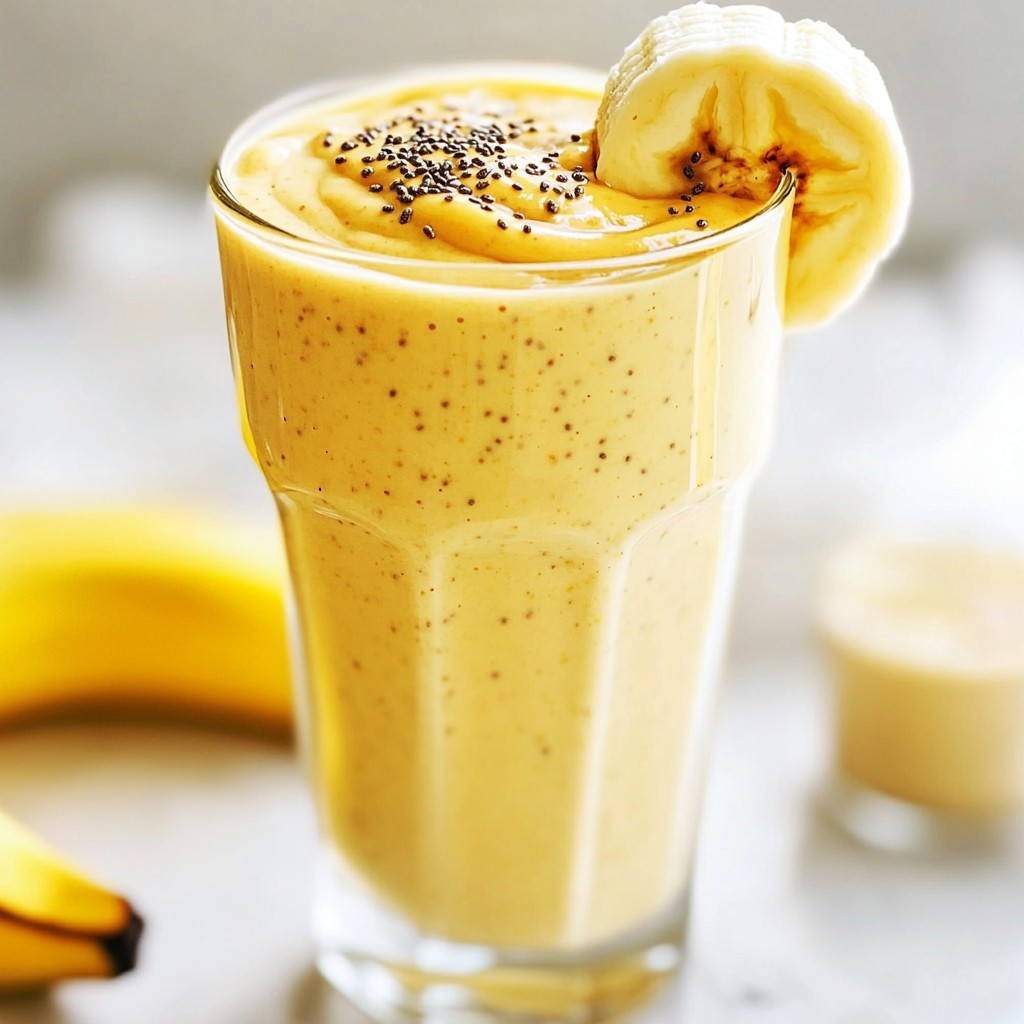 Reichhaltiger gesunder Banana Almond Butter Smoothie