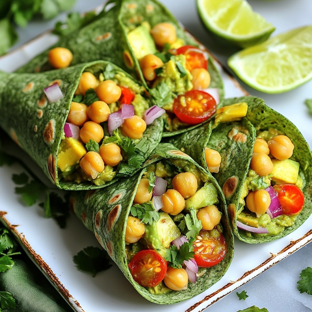 Kichererbsen Avocado Salat Wraps Frisch und Gesund