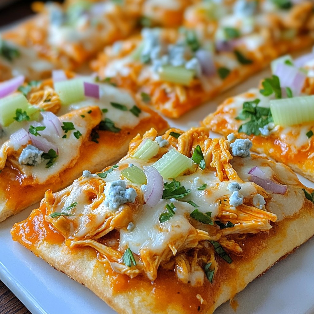 Spicy Buffalo Chicken Flatbread Einfaches Rezept