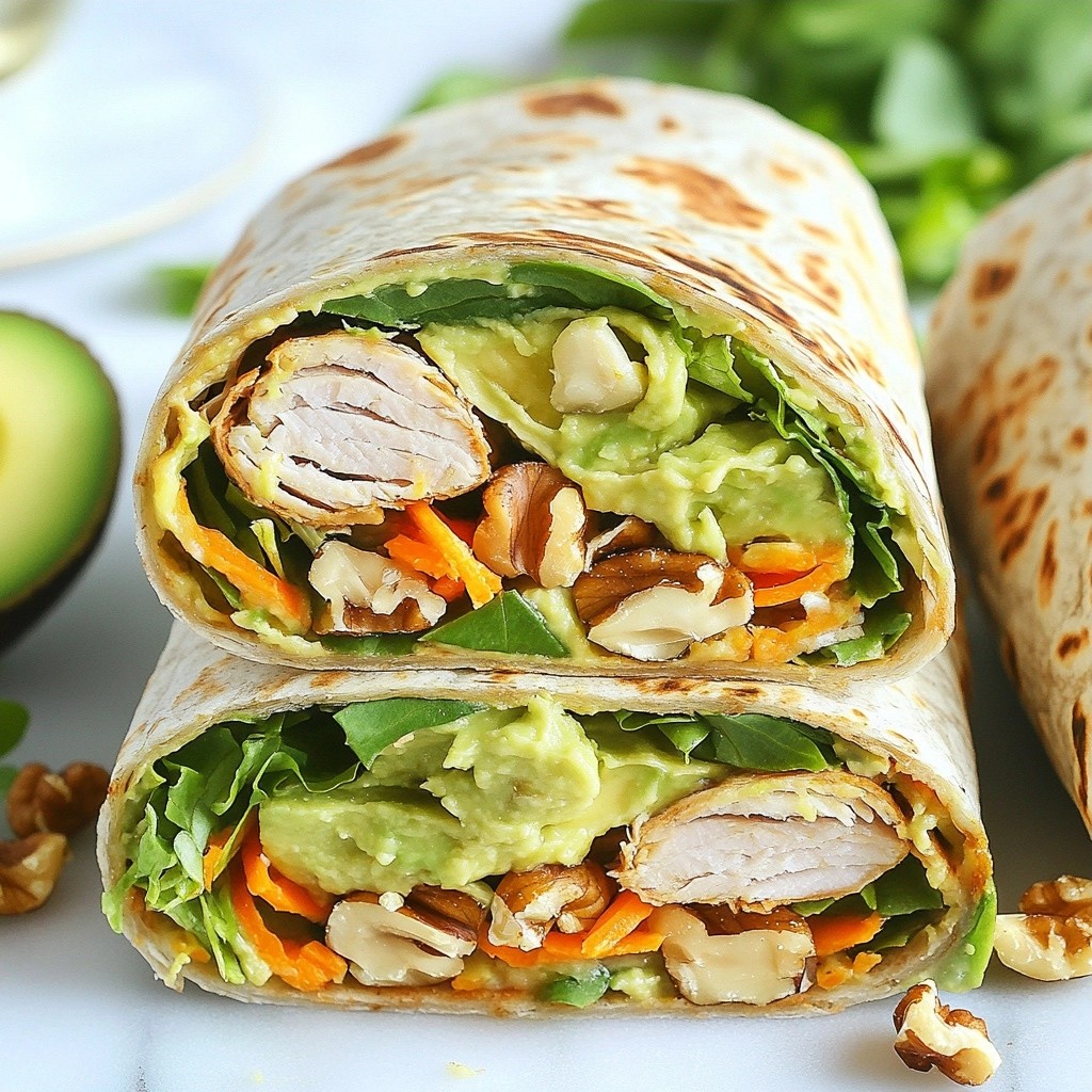 Nutty healthy Turkey Turkey Ham and Avocado Wrap Genuss
