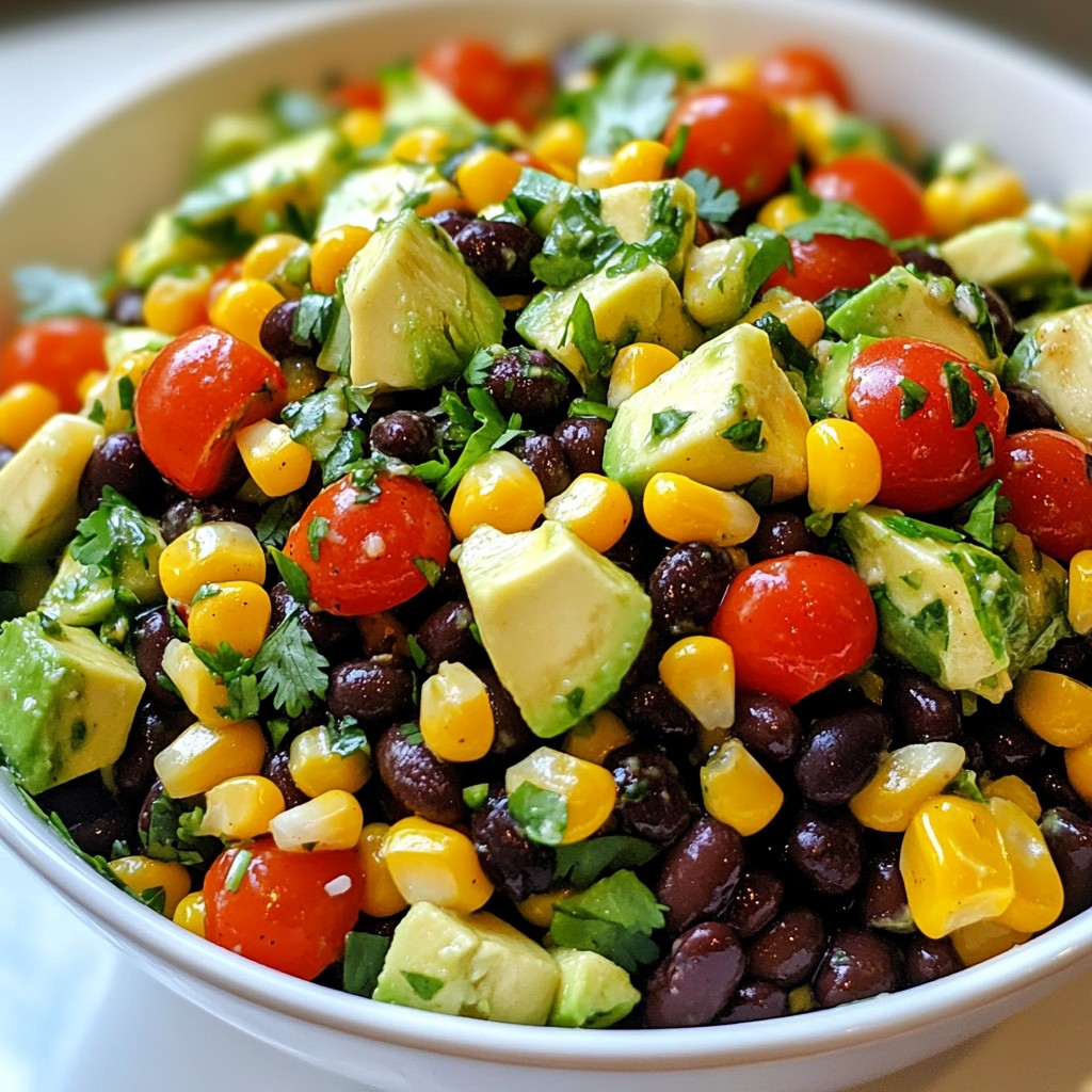 Südwestliche Black Bean Salad Frisch und Lecker