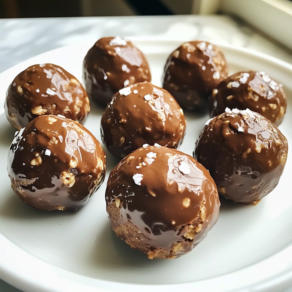 Schokoladen-Erdnussbutter-Energie-Bällchen lecker snacken