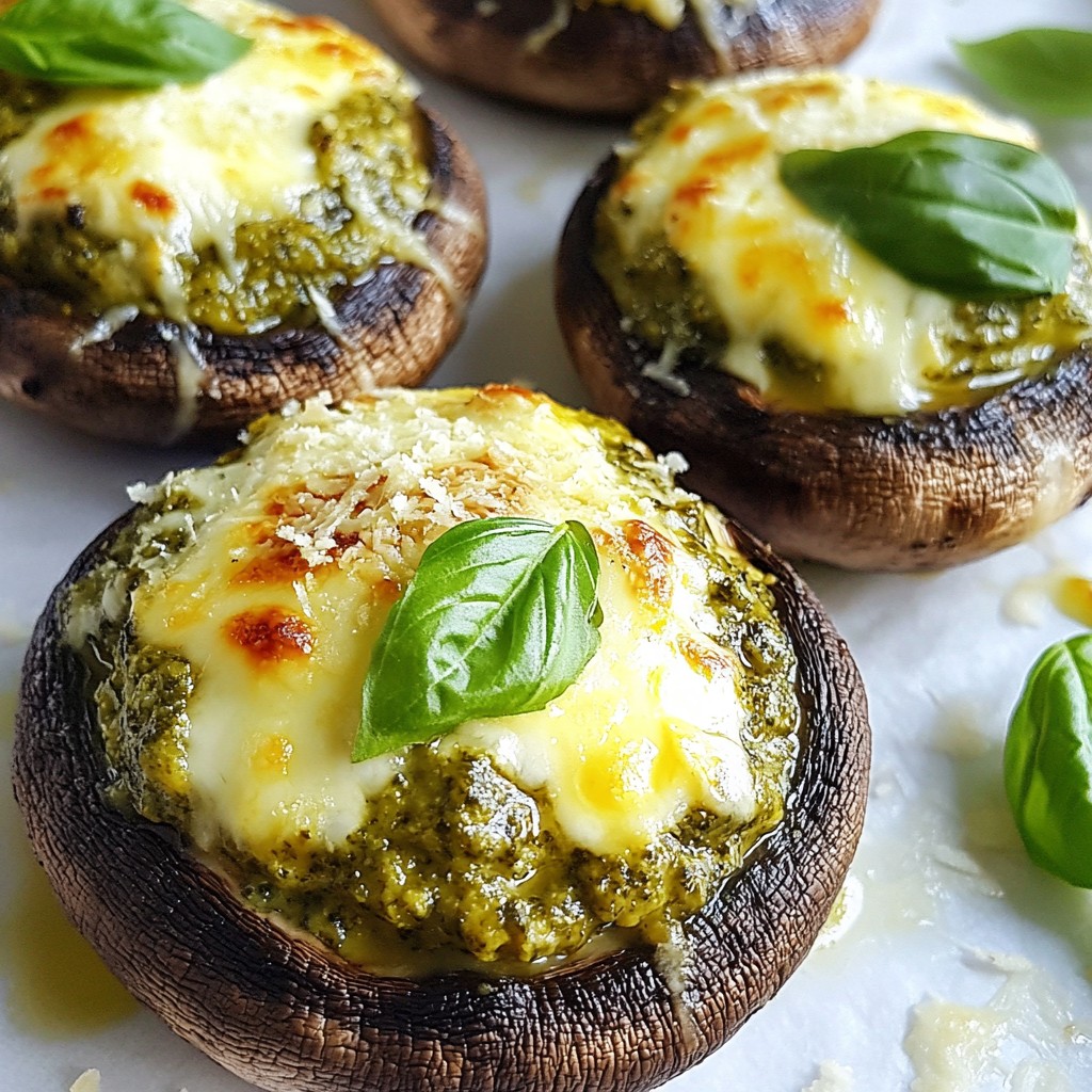 Pesto Chicken Stuffed Mushrooms Kreatives Rezept
