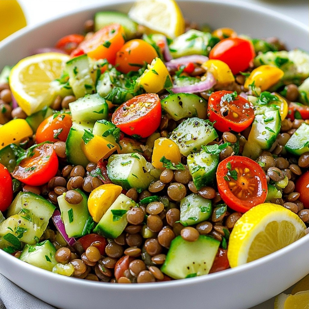 Frischer gesunder Avocado-Linsen-Salat einfach zubereiten