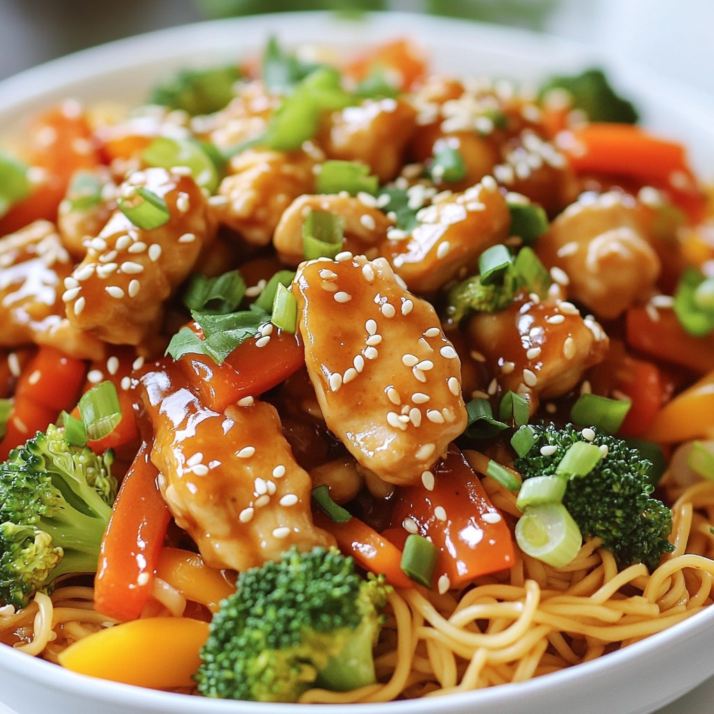 Honey Garlic Chicken Noodle Stir-Fry Blitzschnell Kochen