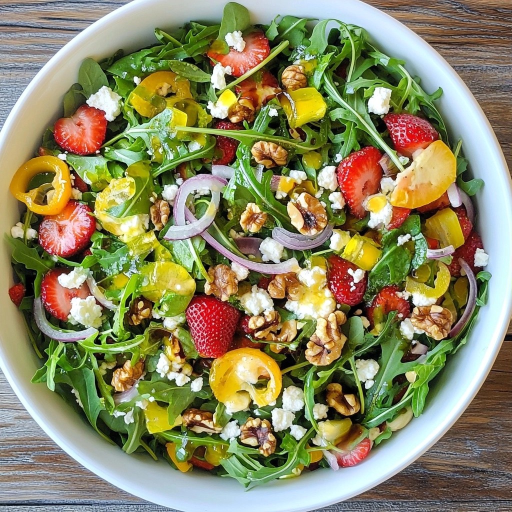 Frischer Rucola Erdbeer Spinat Salat für Genuss