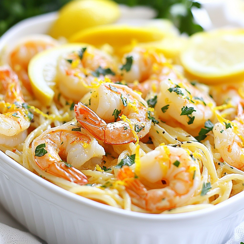 Lemon Garlic Shrimp Pasta Schnelles und köstliches Gericht