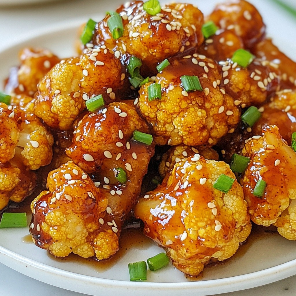 Klebriger Honig-Knoblauch-Blumenkohl Einfaches Rezept