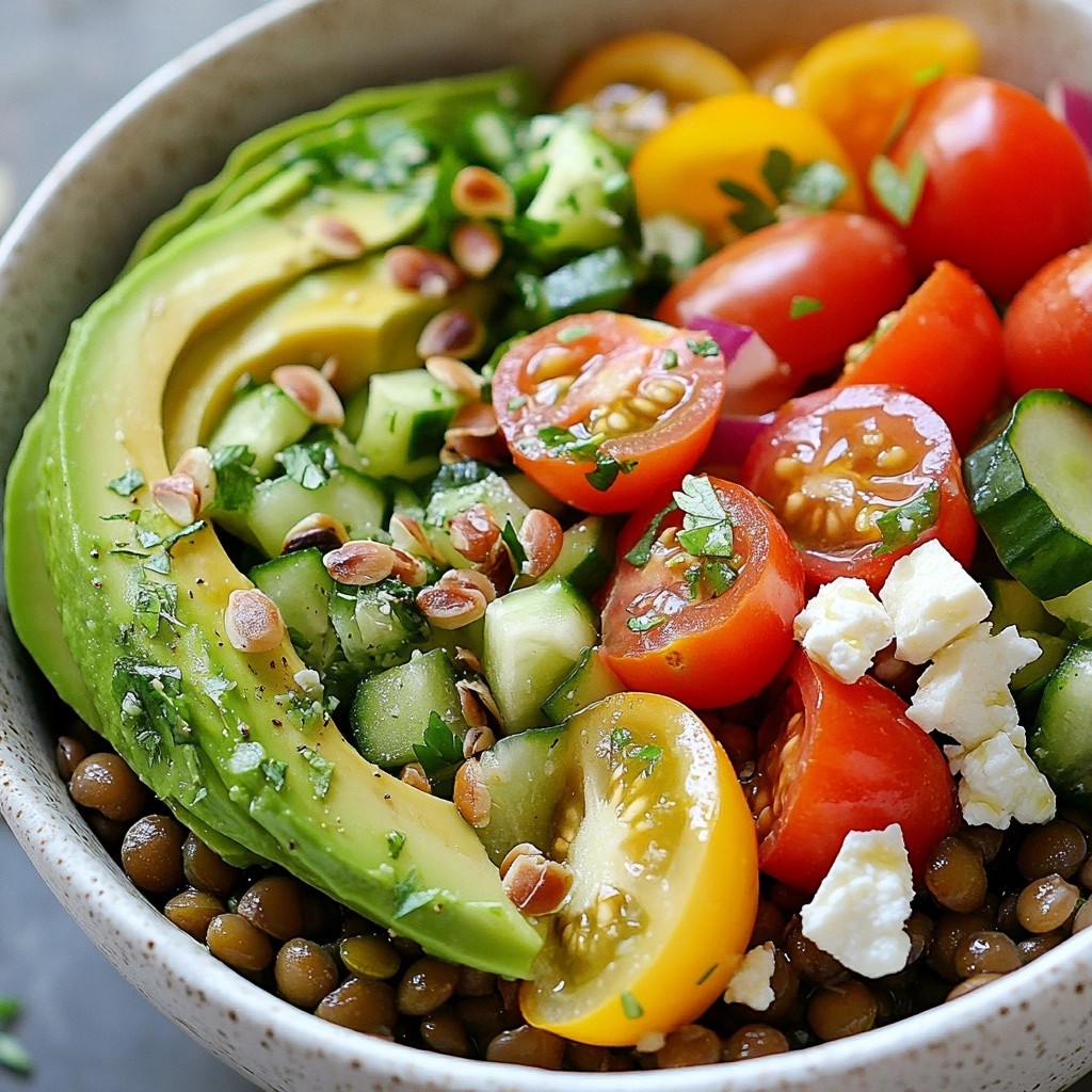 Herzhaftes gesundes Linsen-Avocado-Bowl Rezept