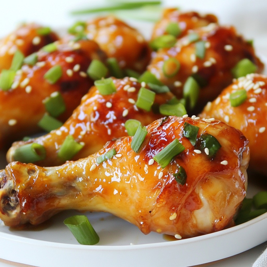 Honey Garlic Glazed Chicken Drumsticks Rezept einfach