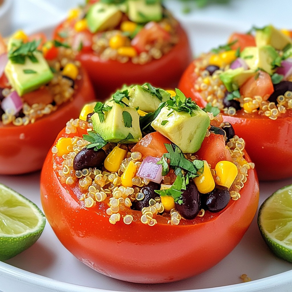 Wholesome Quinoa and Avocado Stuffed Tomatoes Rezept