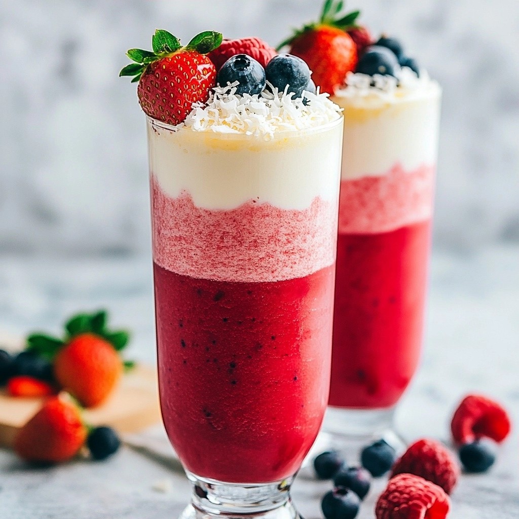 Tropical Healthy Mixed Berry Coconut Smoothie Rezept
