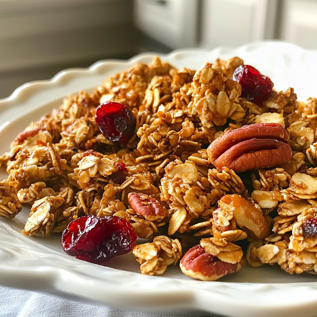 Maple Pecan Granola Clusters Gesunde Snack-Option
