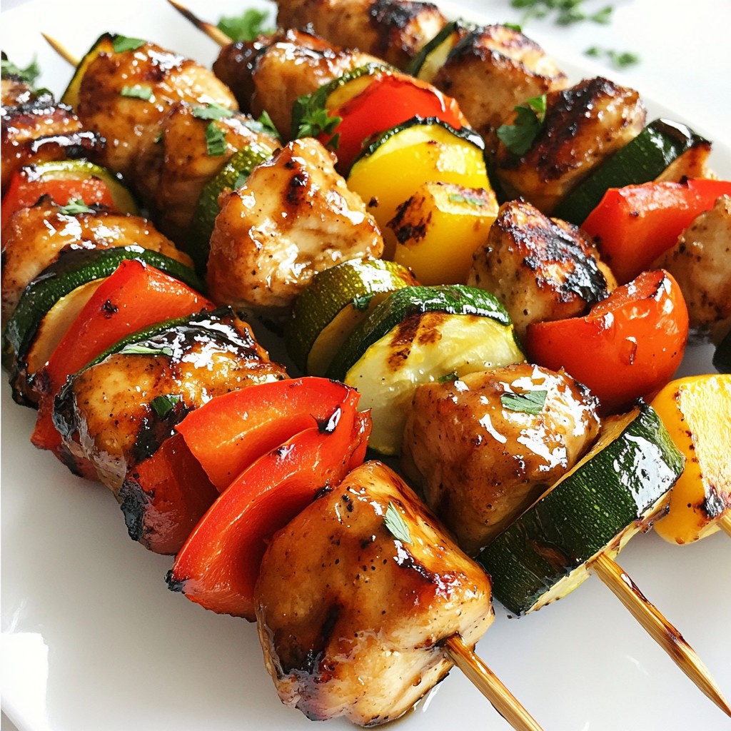 Leckere Light Balsamic Glazed Grilled Chicken Skewers