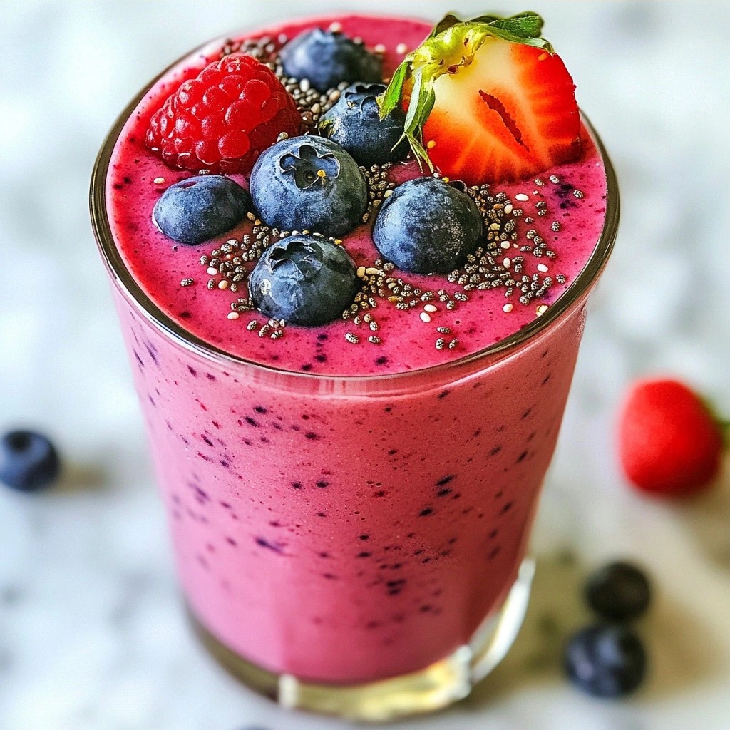 Erfrischender gesunder Kokoswasser Beeren Smoothie
