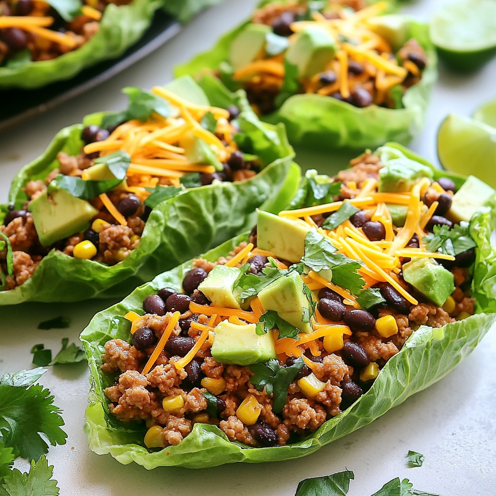 Türkische Taco Lettuce-Boote Gesunde Genussidee