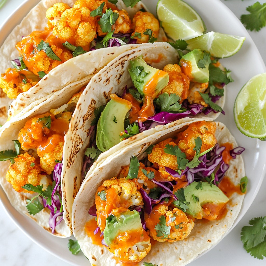 Spicy Buffalo Cauliflower Tacos Einfaches Rezept