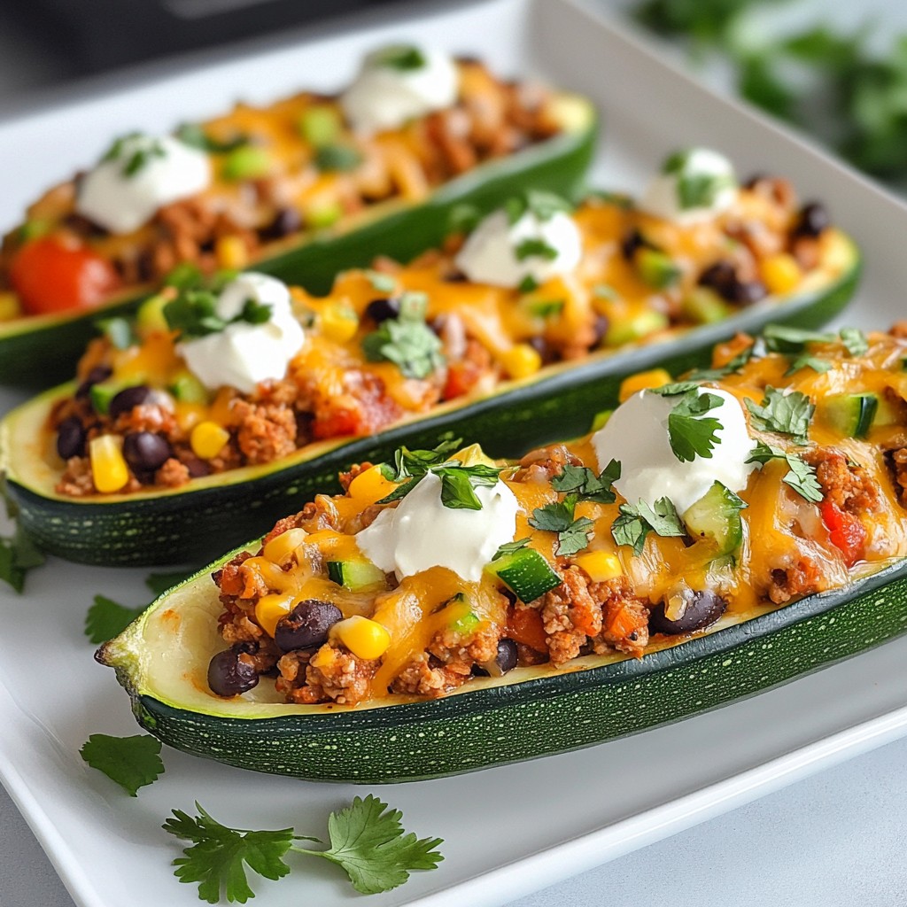 Taco Stuffed Zucchini Boats Einfache und köstliche Idee