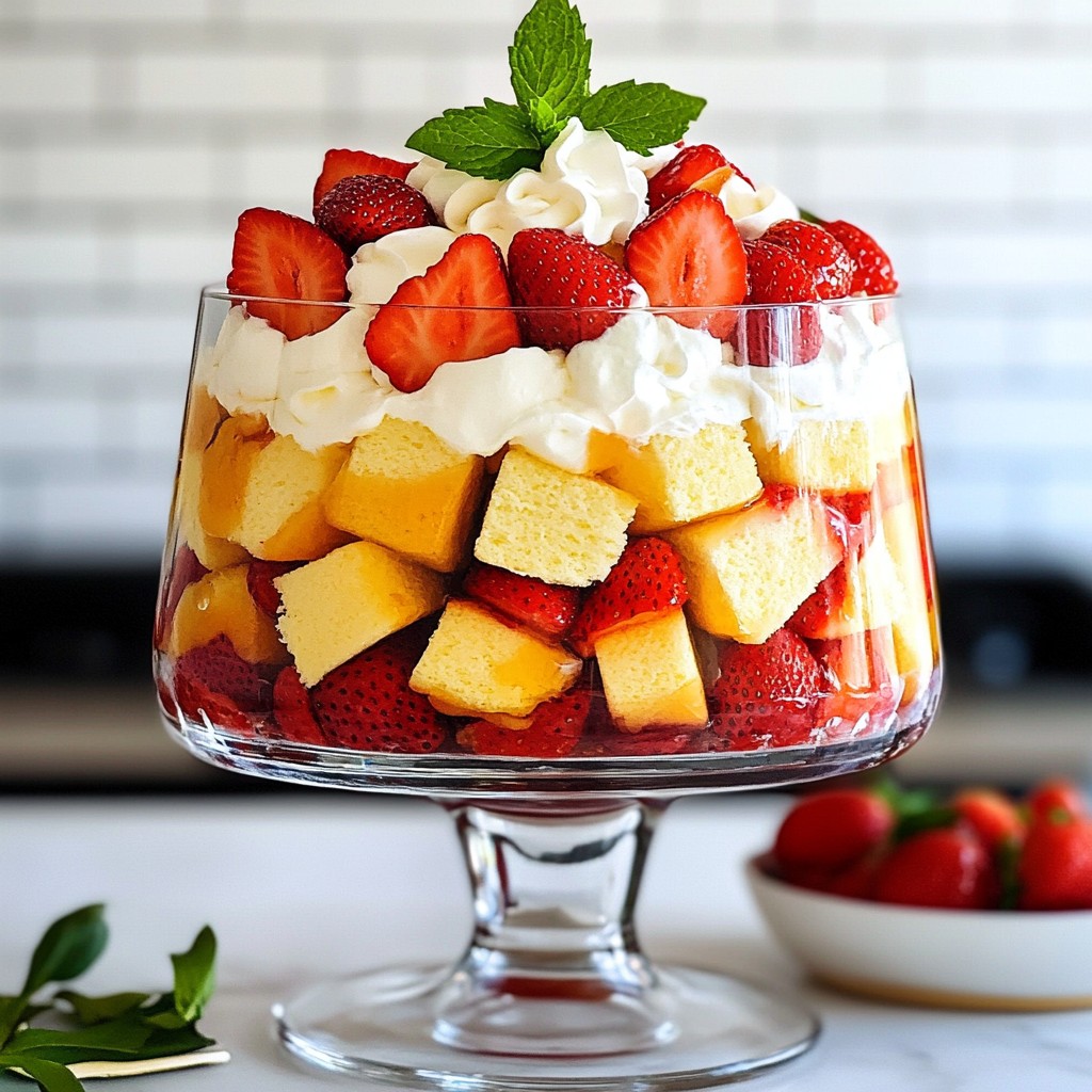 Leckeres Strawberry Shortcake Trifle Einfaches Dessert