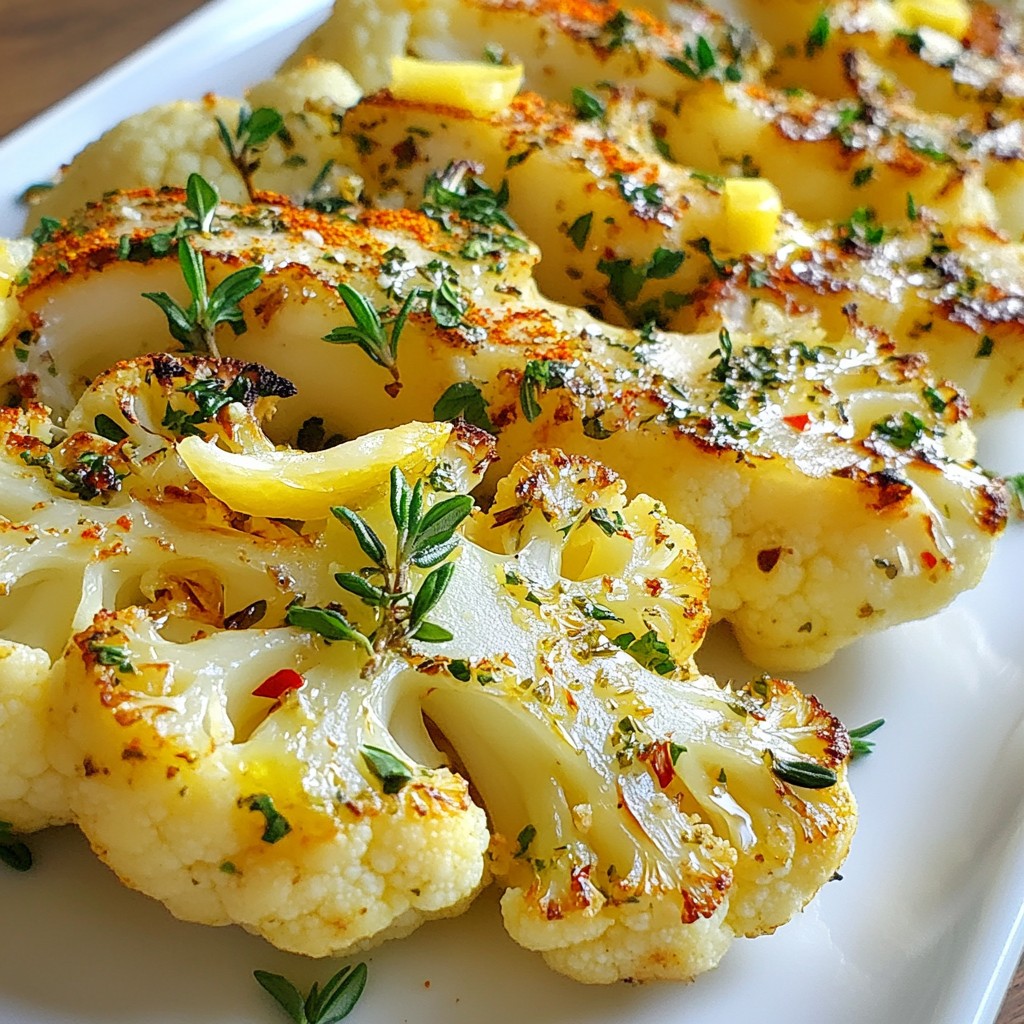 Knoblauch Kräuter Blumenkohlsteaks Einfaches Rezept