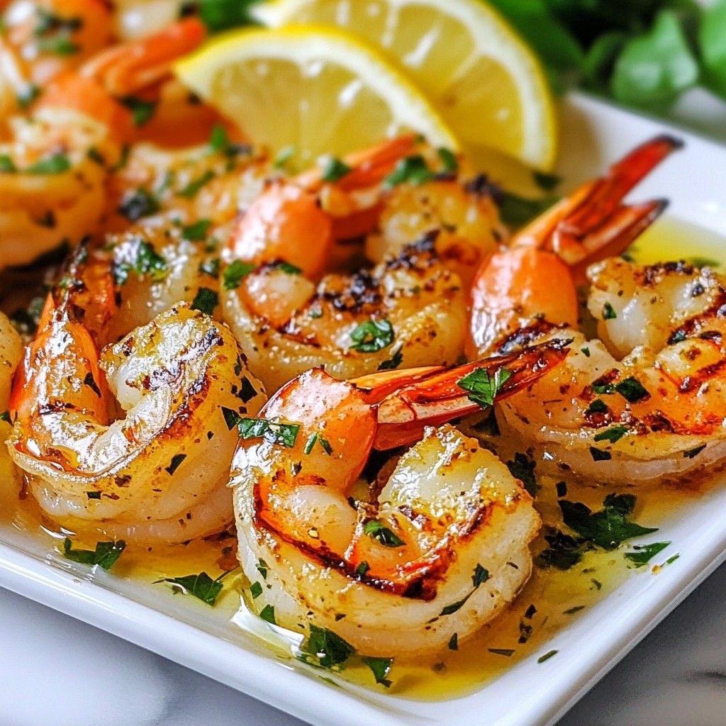 Knoblauch Kräuter Gegrillte Garnelen Einfaches Rezept