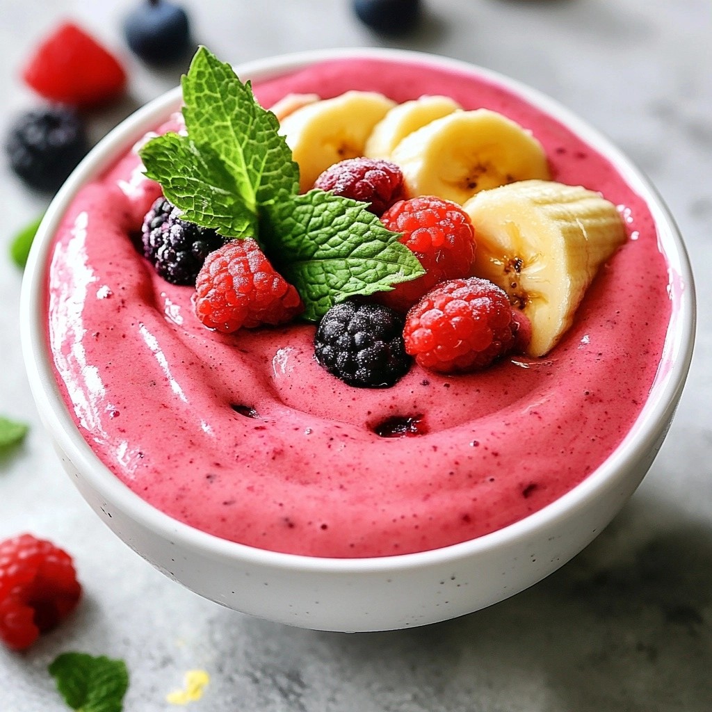 Erfrischender gesunder Minz-Beeren-Smoothie genießen