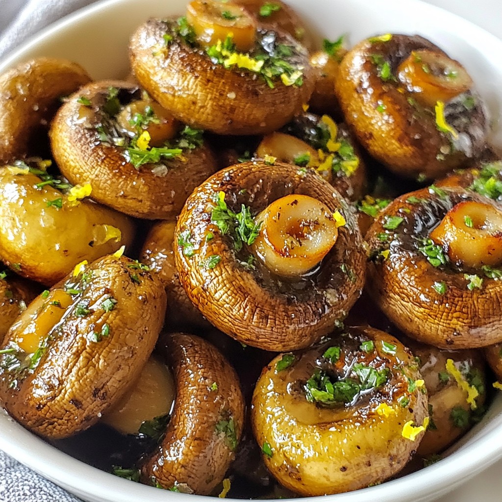 Knoblauchbutter Kräuter geröstete Champignons lecker