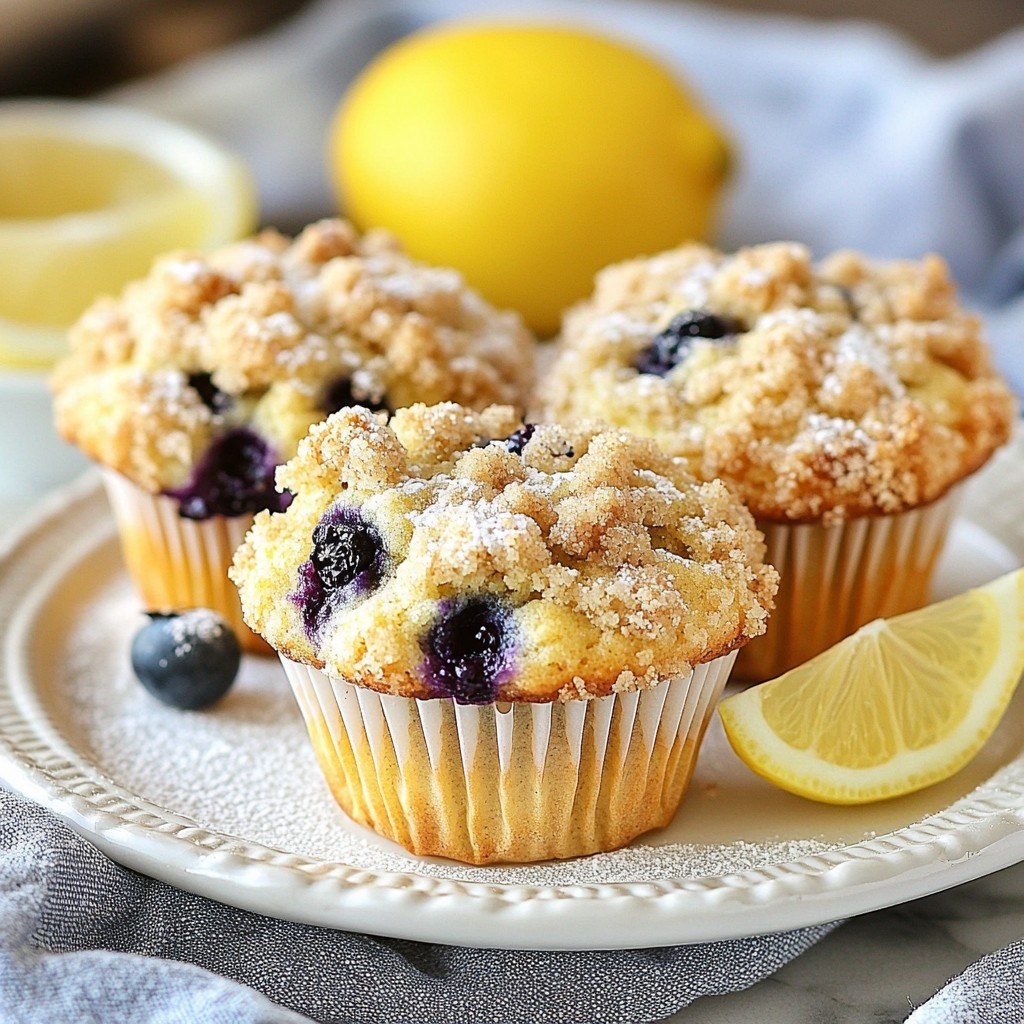 Lemon Blueberry Crumb Muffins Lecker und Einfache Rezept