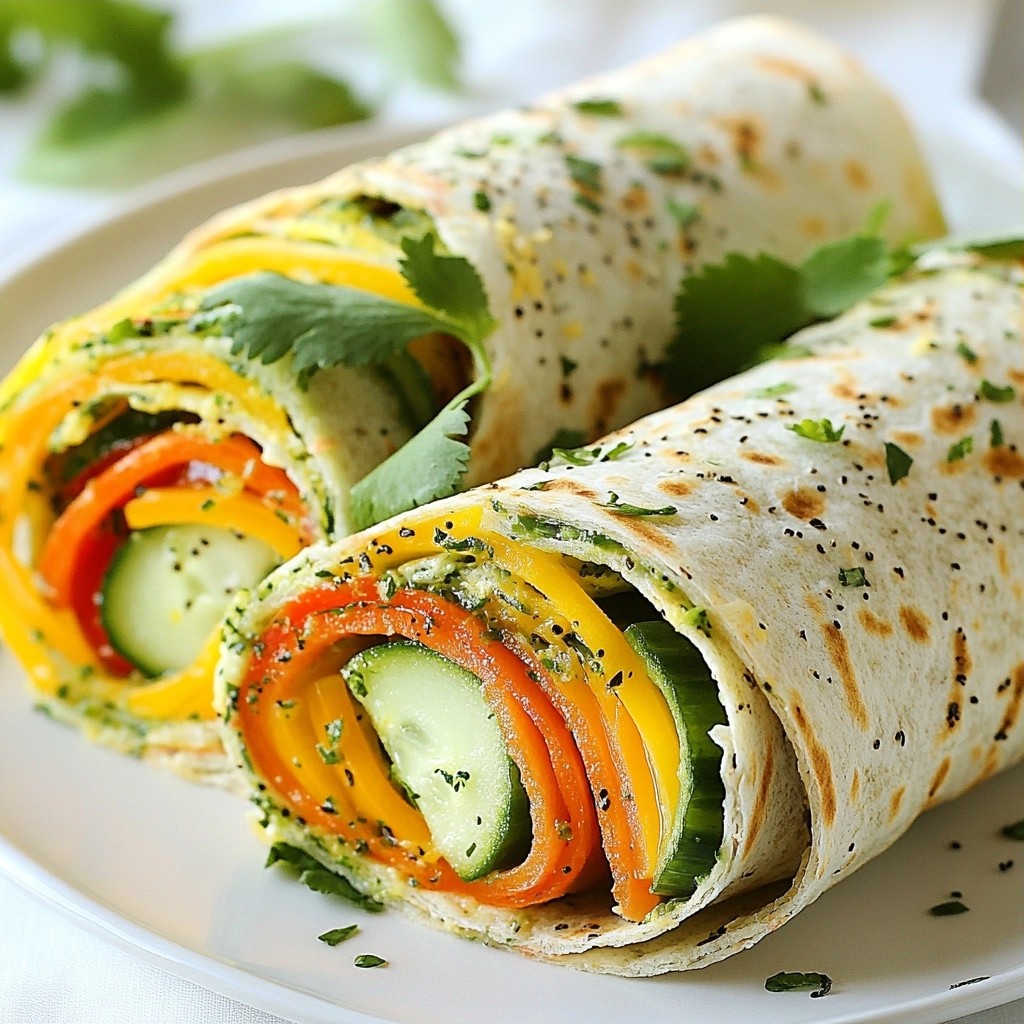 Zesty healthy Lemon Ginger Veggie Wrap für Genuss