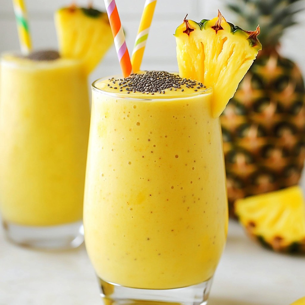 Gesunder Tropen-Ananas-Kokos-Smoothie Rezept entdecken