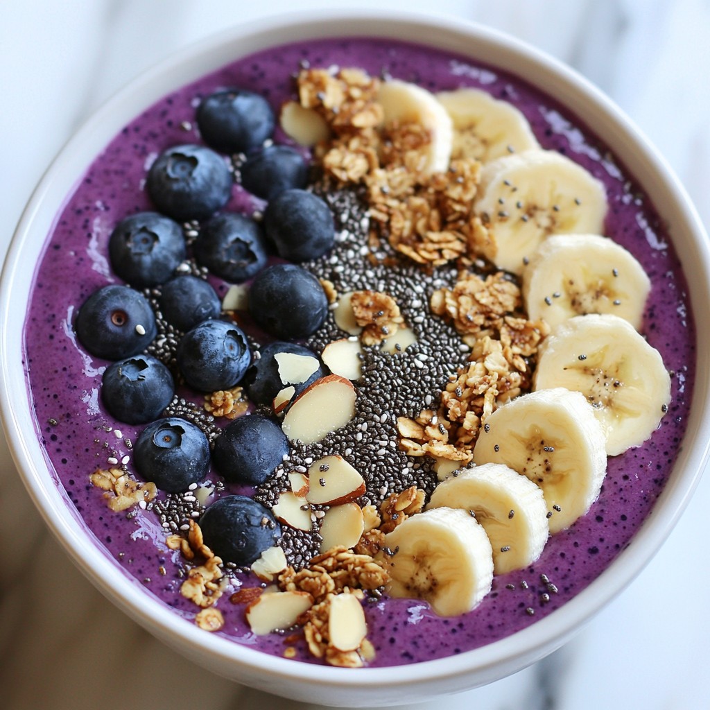 Blaubeer-Bananen-Smoothie Bowl Frisch und Gesund