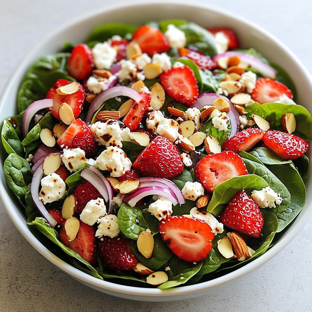 Erdbeerfeld Spinat-Salat Frisch und Gesund Zubereiten