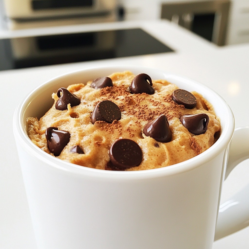 Peanut Butter Chocolate Chip Mug Cake schnelles Rezept