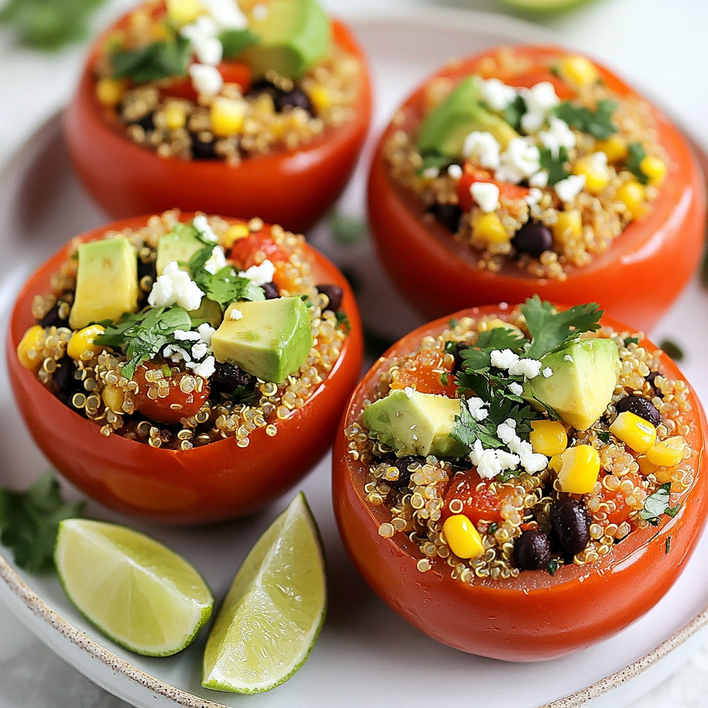 Wholesome Quinoa and Avocado Stuffed Tomatoes Rezept